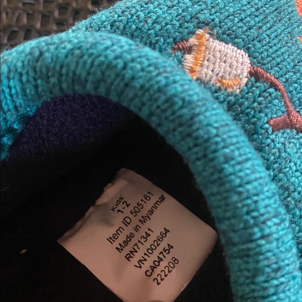 L.L. Bean S’mores Sweater Fleece Motif Teal/Blue Slipper, Size 1-2 kids (unisex) - Picture 5 of 8